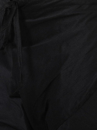 Men's Black Cotton Blend Kurta and Pyjama Set