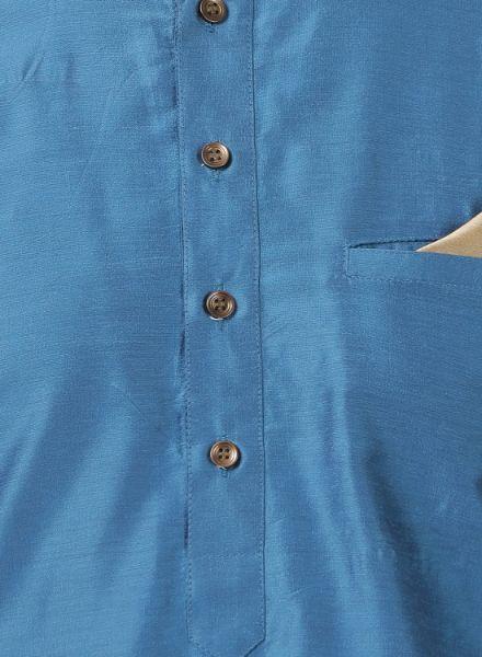 Men's Dark Blue Cotton Blend Kurta