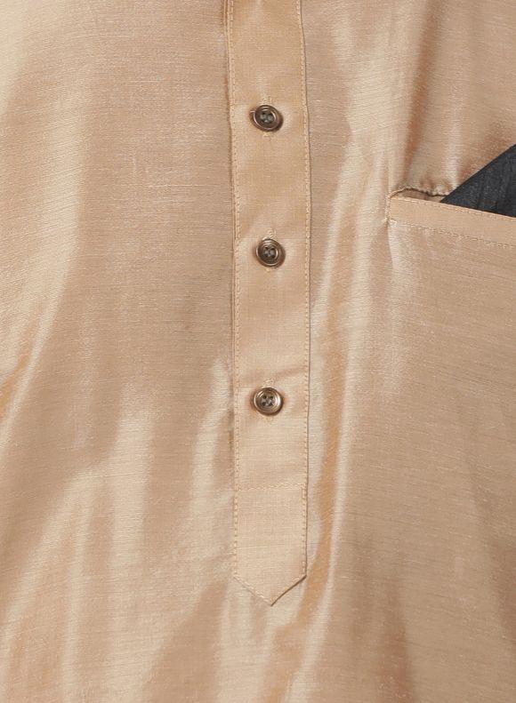 Men's Gold Cotton Blend Kurta