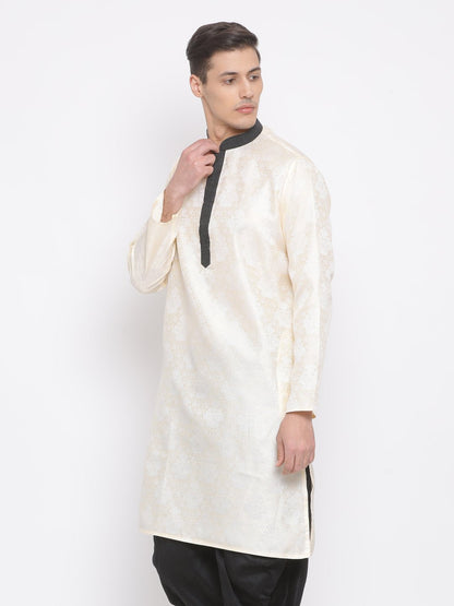 Men's Gold Cotton Silk Blend Kurta
