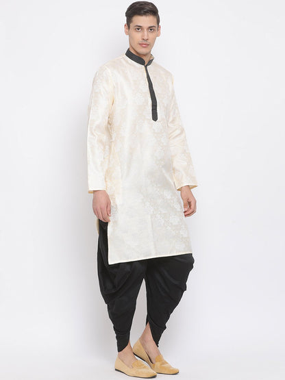 Men's Gold Cotton Silk Blend Kurta