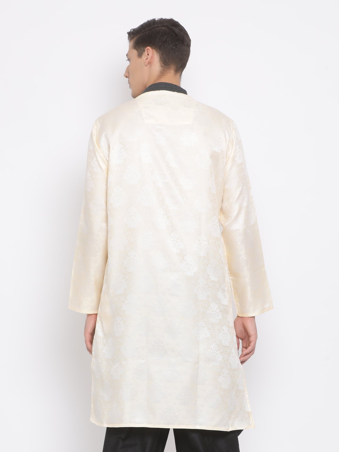 Men's Gold Cotton Silk Blend Kurta