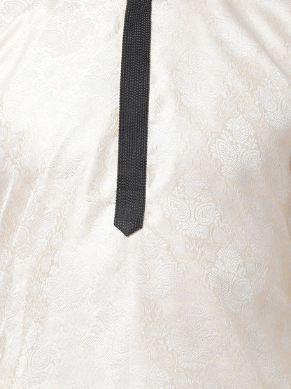 Men's Gold Cotton Silk Blend Kurta and Pyjama Set