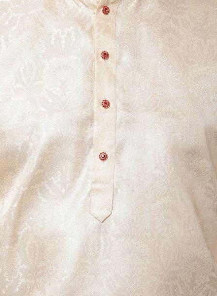 Men's Gold Cotton Silk Blend Kurta