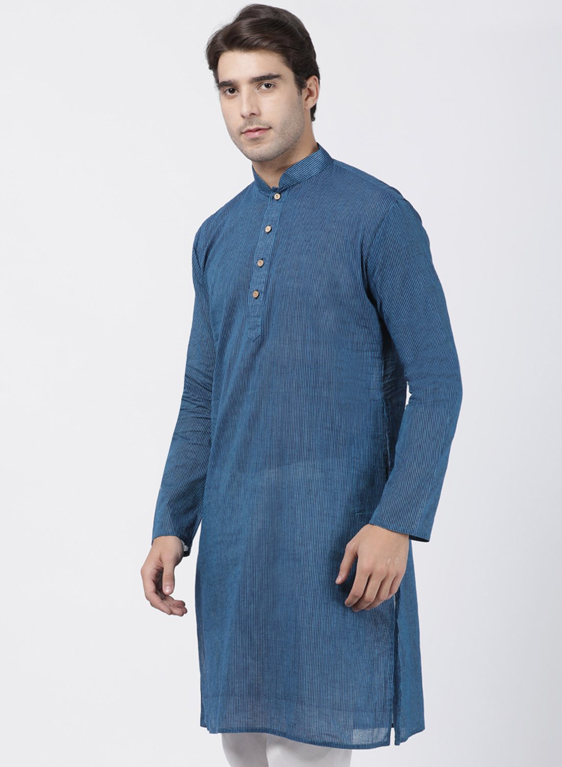 Men's Blue Pure Cotton Kurta