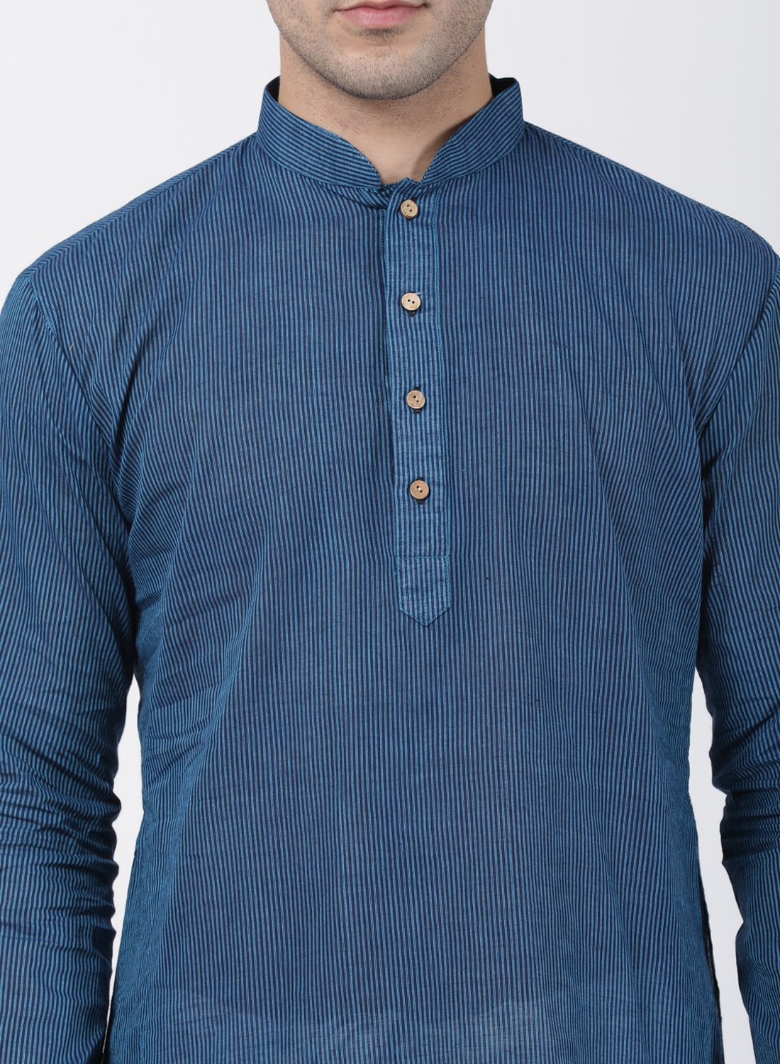 Men's Blue Pure Cotton Kurta