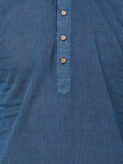 Men's Blue Pure Cotton Kurta and Pyjama Set