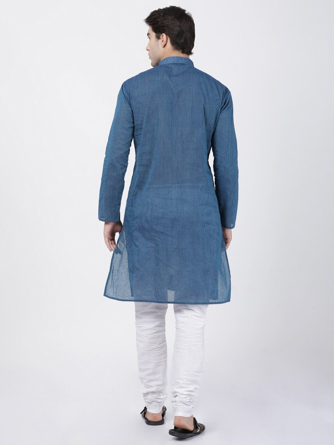 Men's Blue Pure Cotton Kurta and Pyjama Set