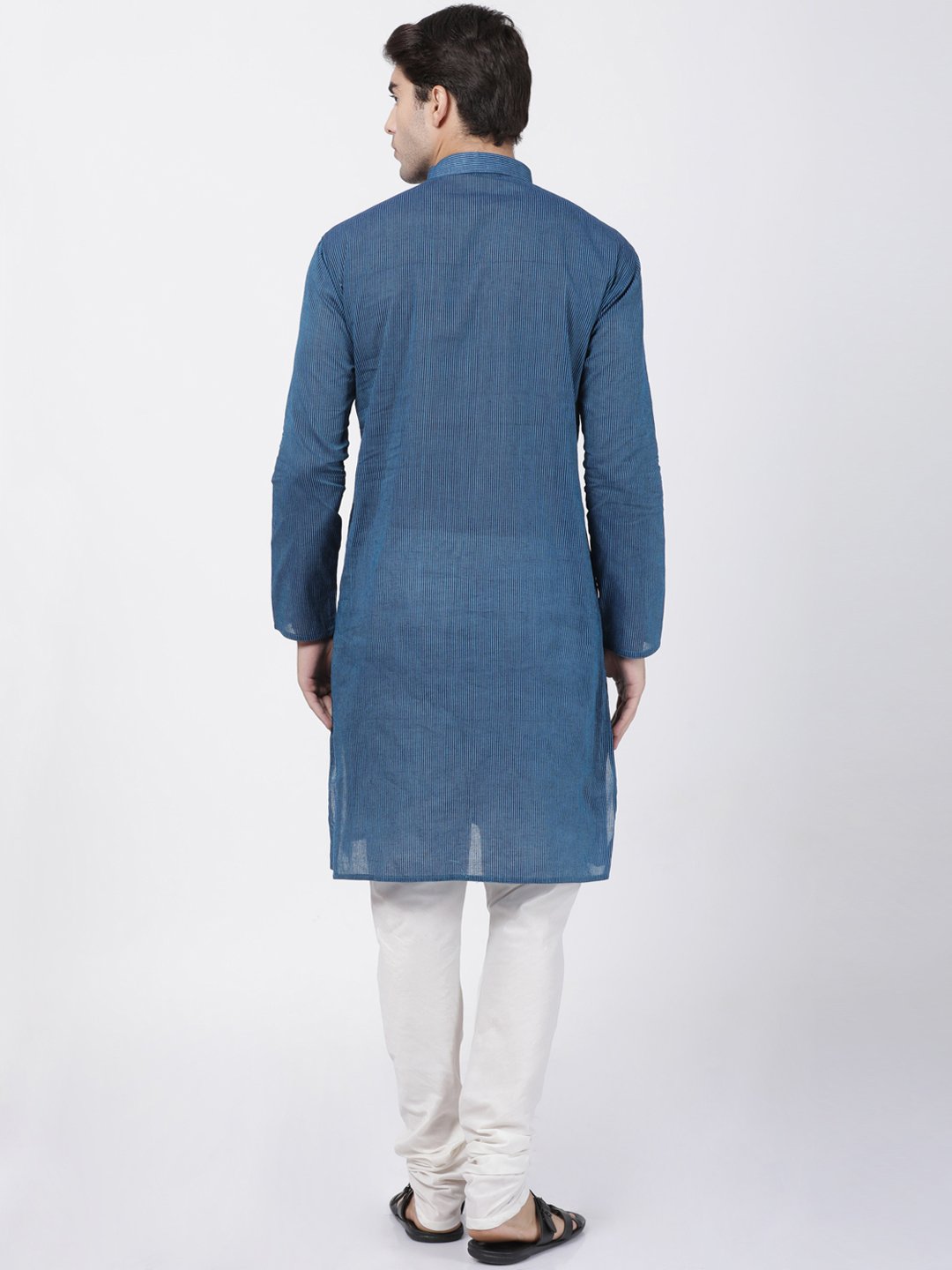 Men's Blue Pure Cotton Kurta and Pyjama Set