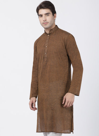 Men's Brown Pure Cotton Kurta
