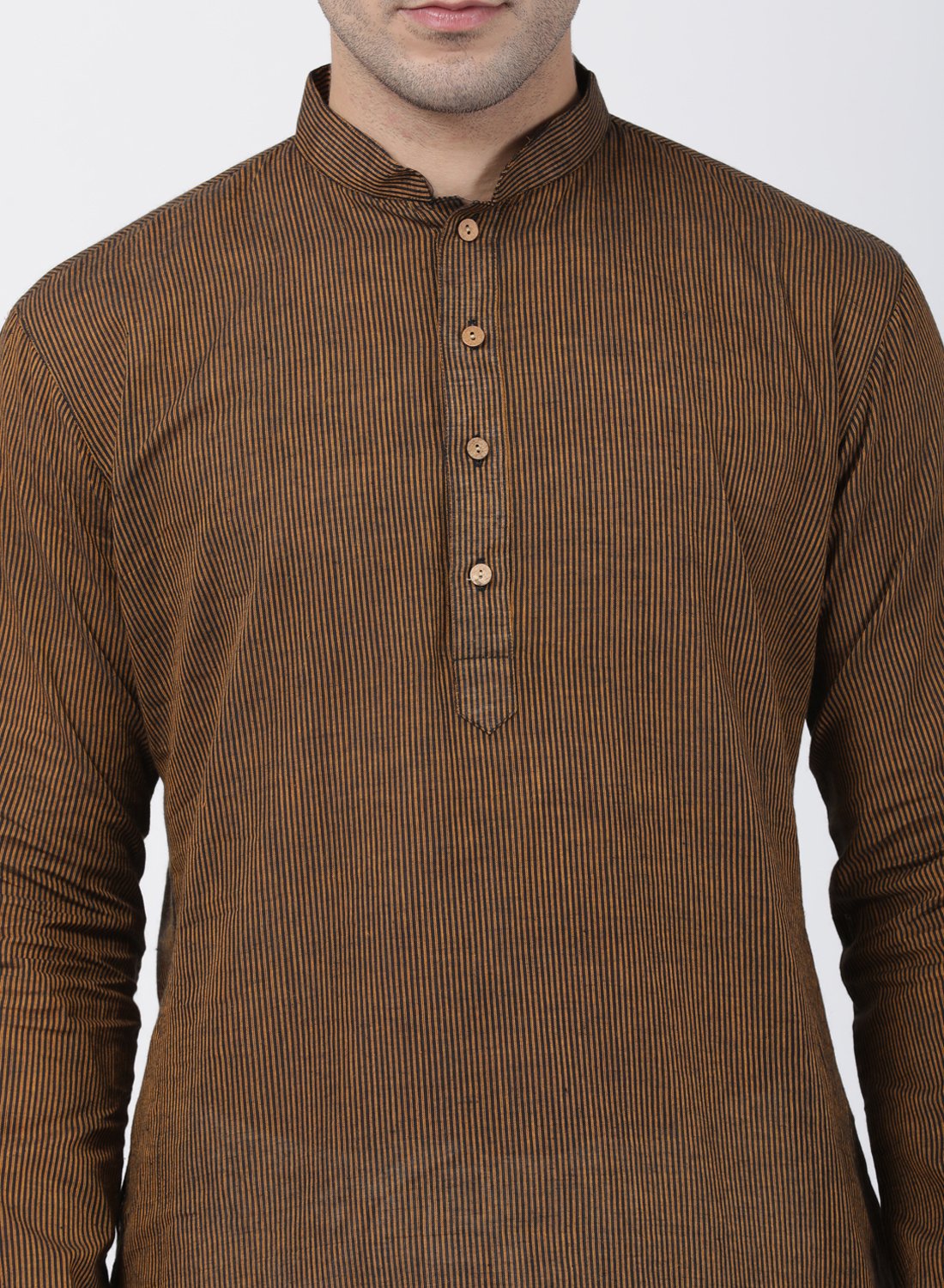 Men's Brown Cotton Kurta