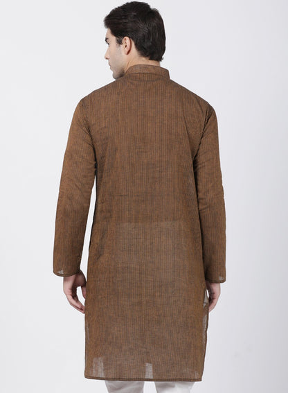 Men's Brown Pure Cotton Kurta