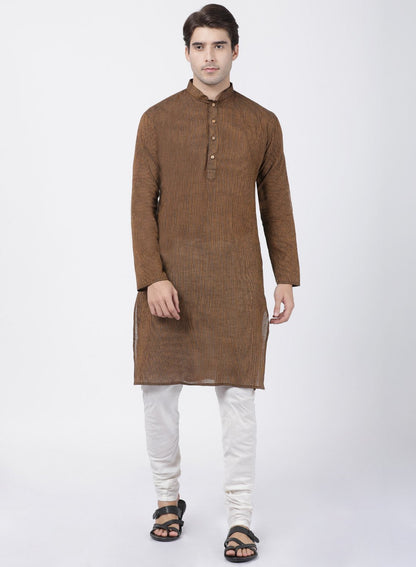 Men's Brown Pure Cotton Kurta