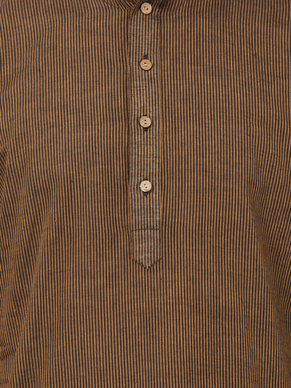 Men's Brown Pure Cotton Kurta and Pyjama Set