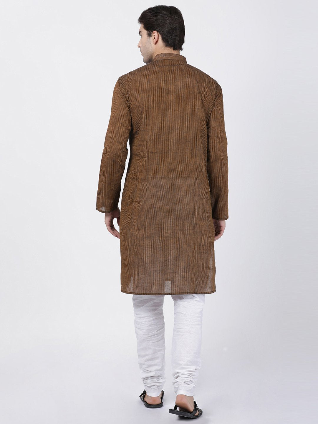 Men's Brown Pure Cotton Kurta and Pyjama Set