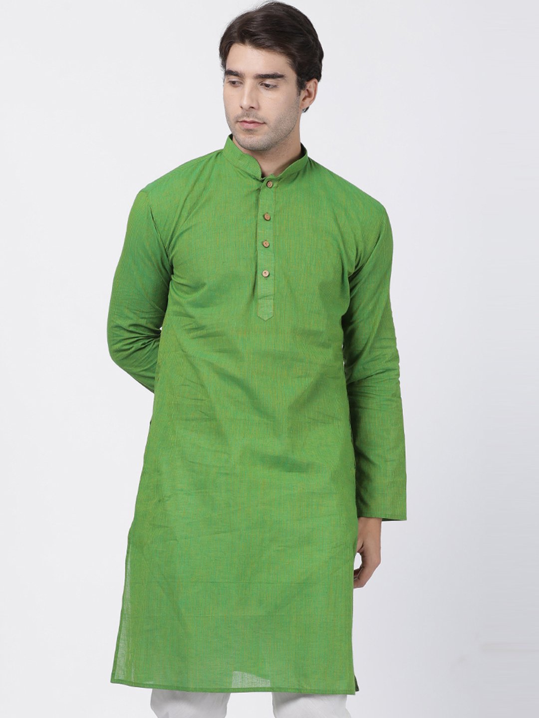 Men's Green Cotton Kurta