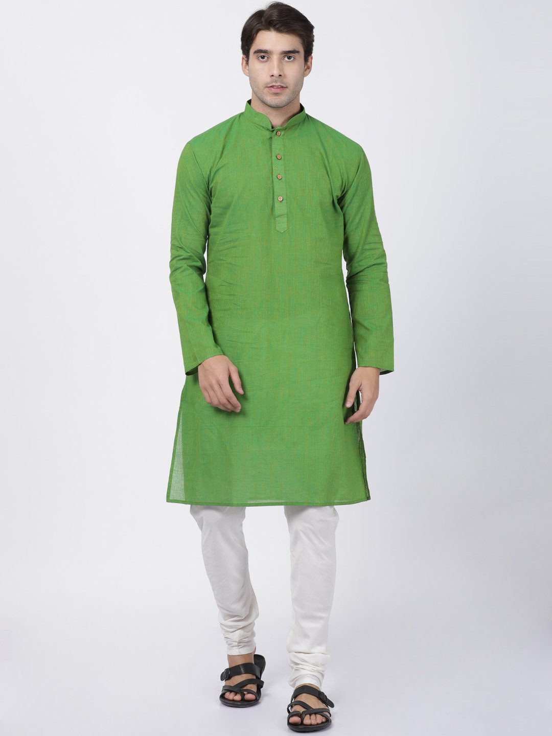 Men's Green Cotton Kurta