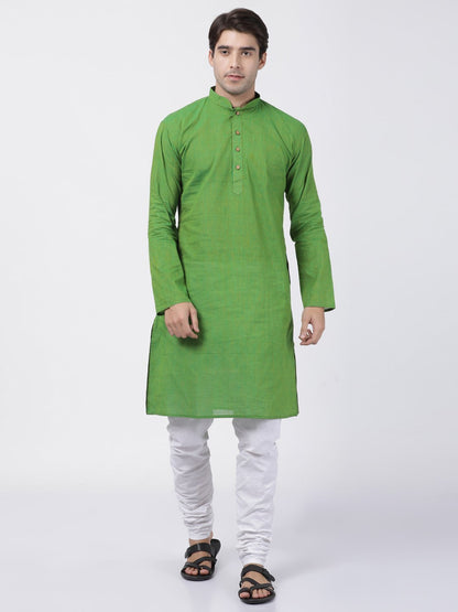 Men's Green Pure Cotton Kurta and Pyjama Set