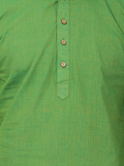Men's Green Pure Cotton Kurta and Pyjama Set