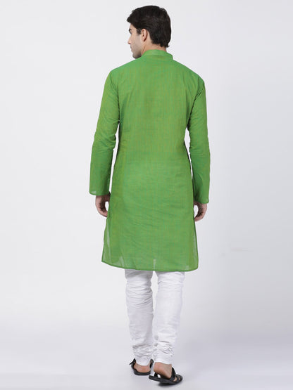 Men's Green Pure Cotton Kurta and Pyjama Set