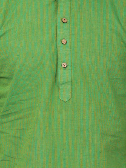 Men's Green Pure Cotton Kurta and Pyjama Set