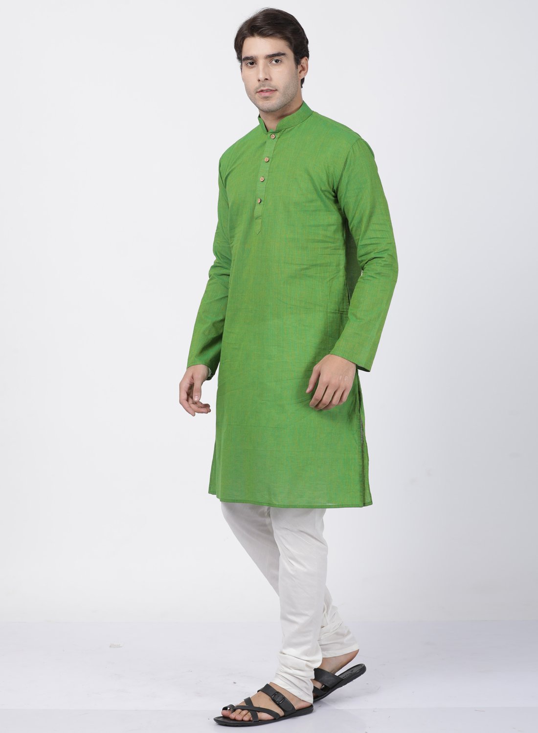 Men's Green Pure Cotton Kurta and Pyjama Set