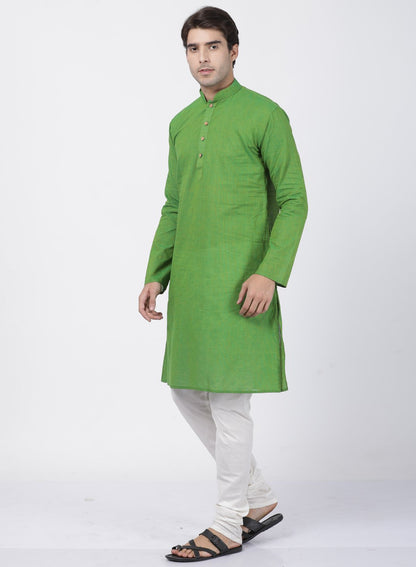 Men's Green Pure Cotton Kurta and Pyjama Set