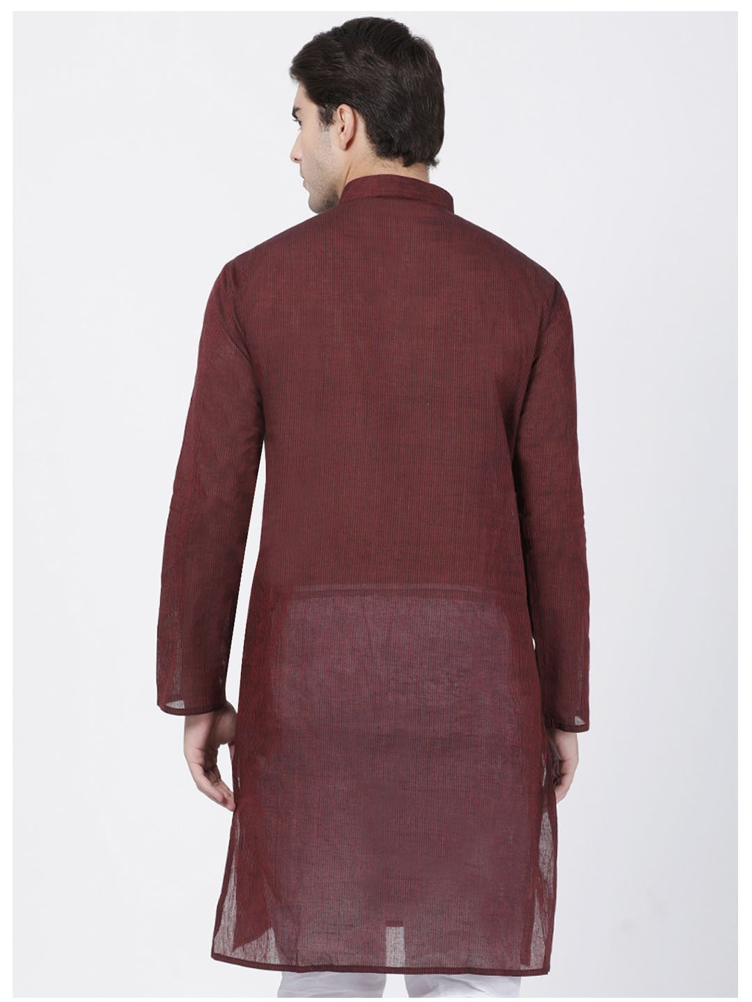 Men's Maroon Pure Cotton Kurta