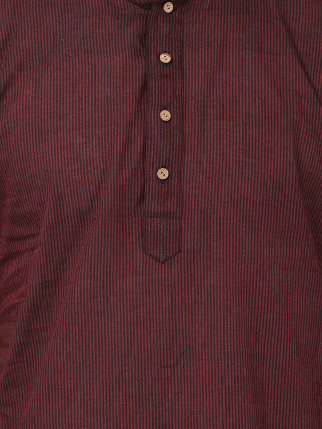 Men's Maroon Pure Cotton Kurta and Pyjama Set