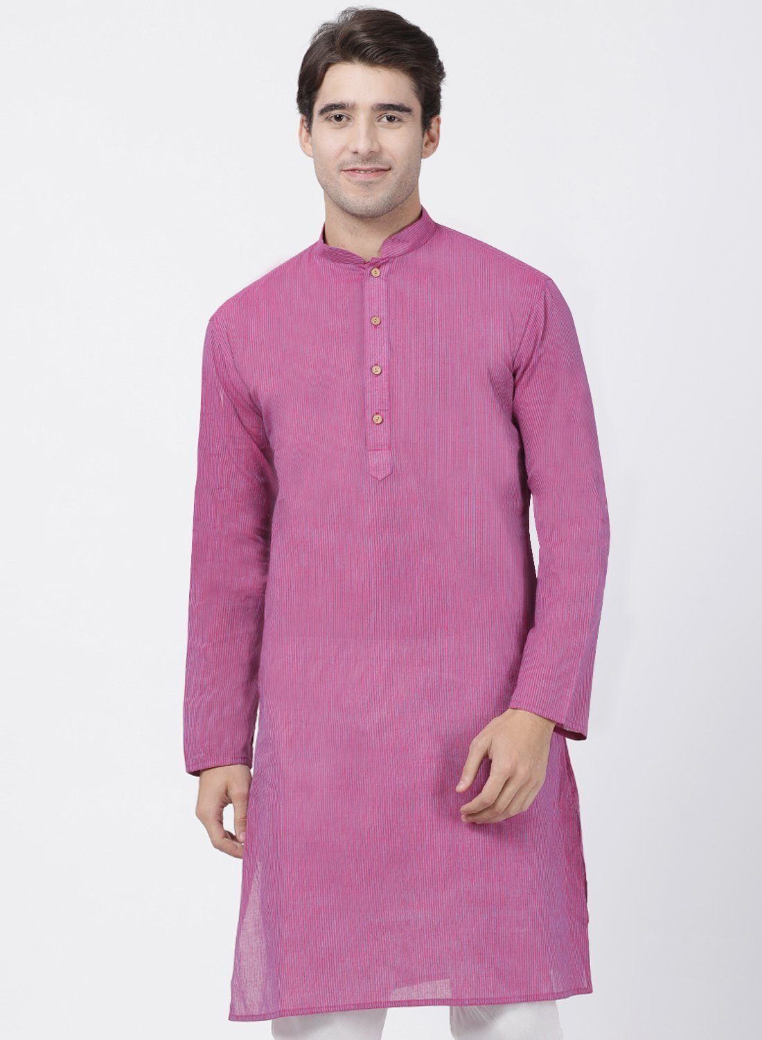Men's Purple Pure Cotton Kurta
