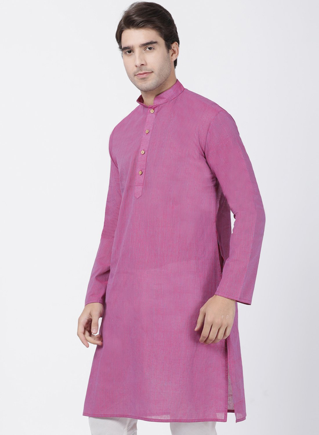 Men's Purple Pure Cotton Kurta