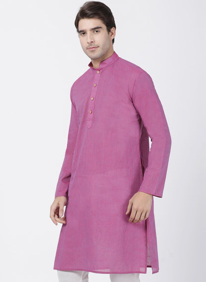 Men's Purple Pure Cotton Kurta