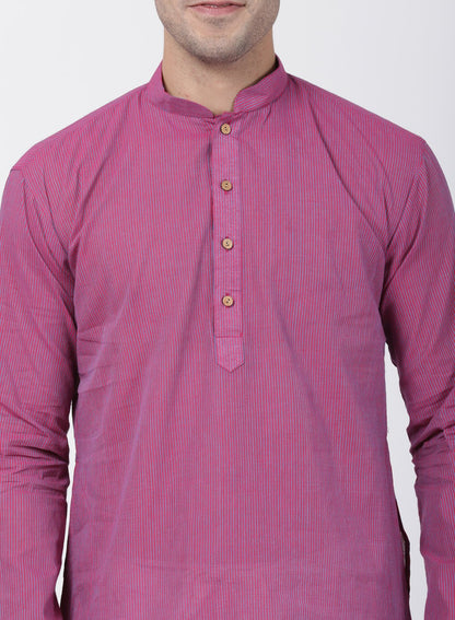 Men's Purple Cotton Kurta