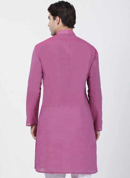 Men's Purple Pure Cotton Kurta