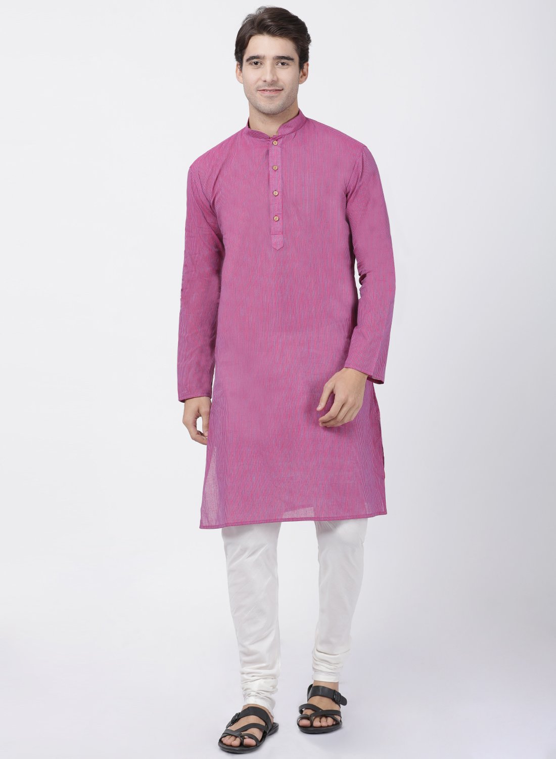 Men's Purple Cotton Kurta
