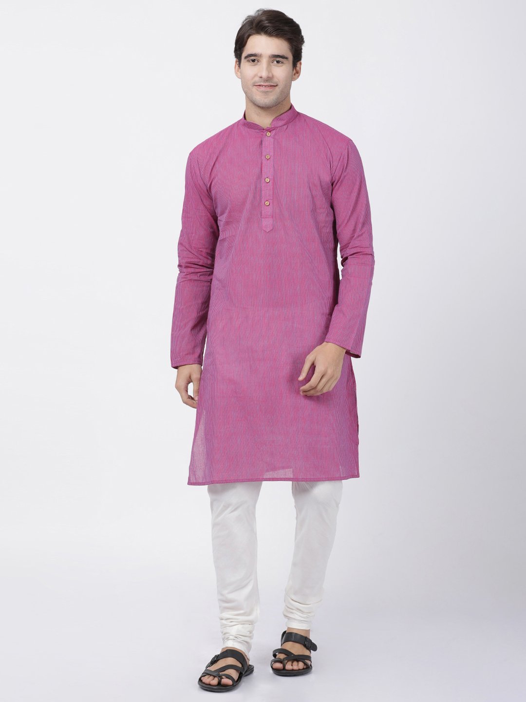 Men's Purple Pure Cotton Kurta and Pyjama Set