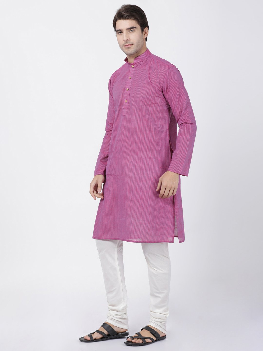 Men's Purple Pure Cotton Kurta and Pyjama Set