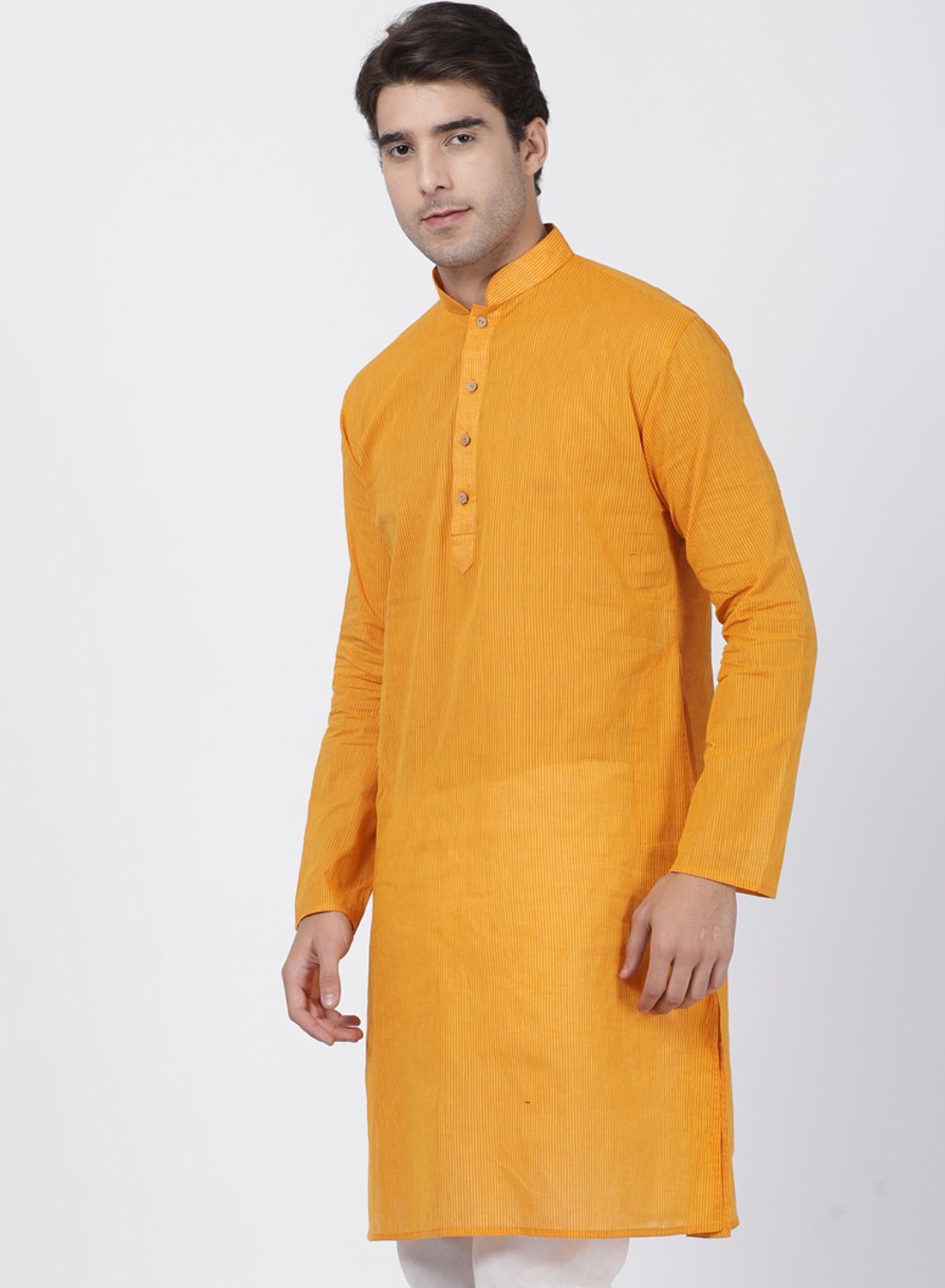 Men's Yellow Pure Cotton Kurta