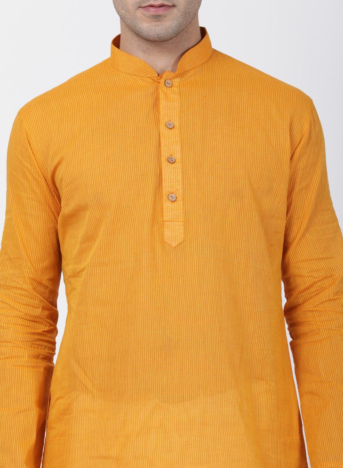 Men's Yellow Pure Cotton Kurta