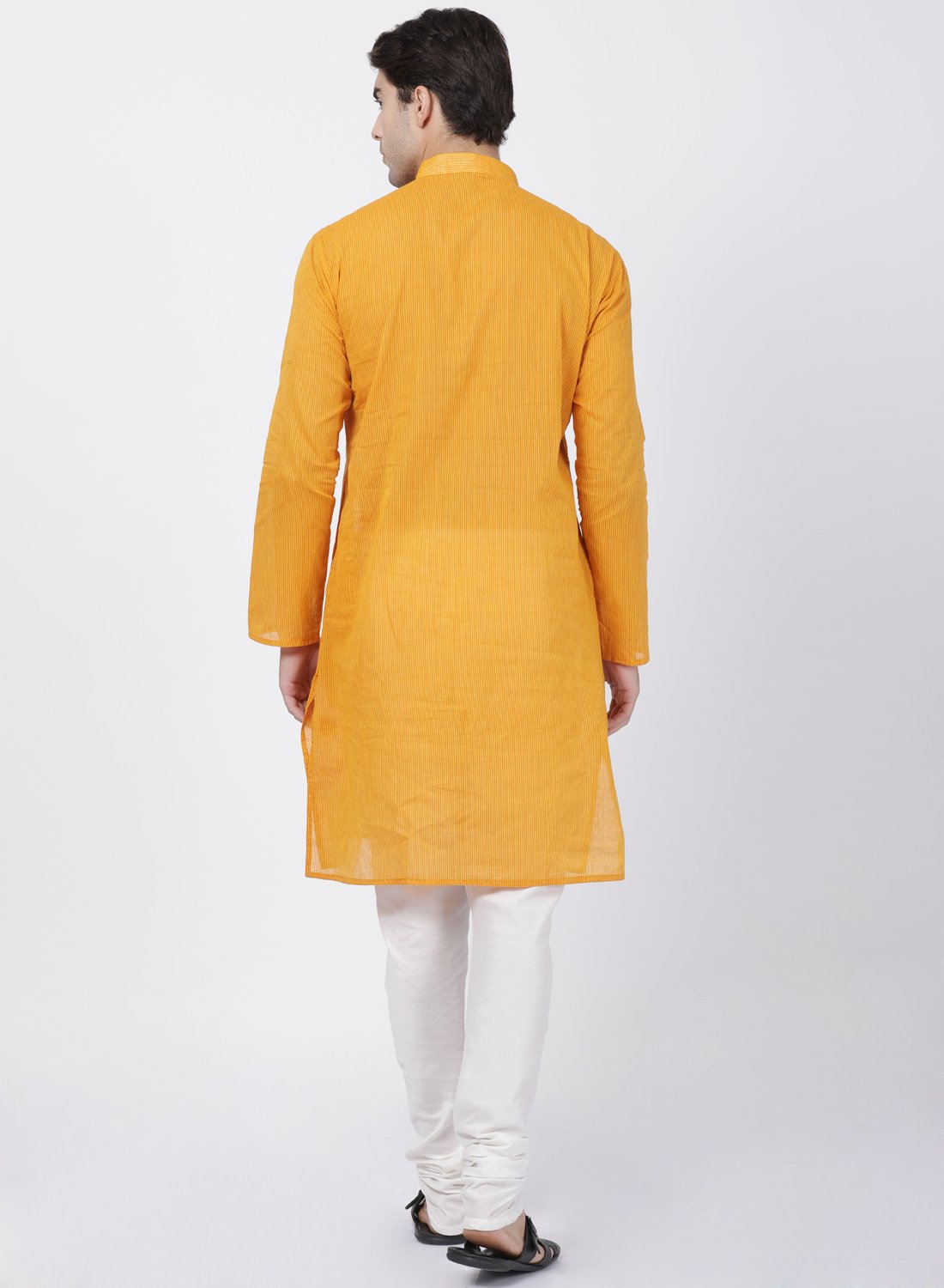 Men's Yellow Pure Cotton Kurta and Pyjama Set