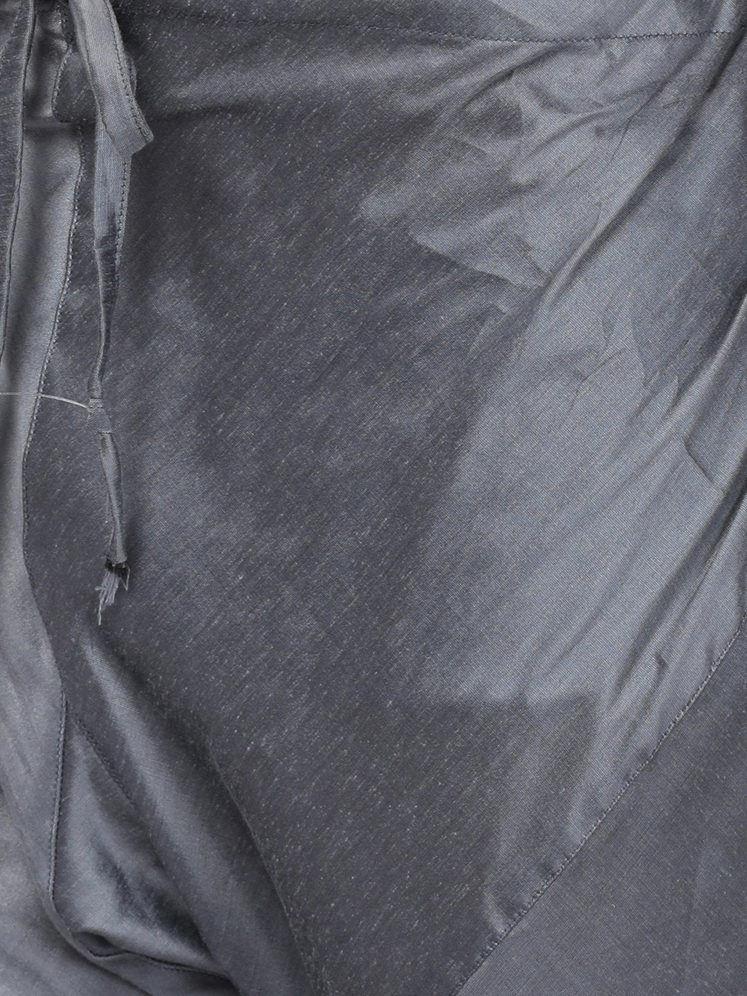 Men's Grey Cotton Silk Blend Kurta and Pyjama Set