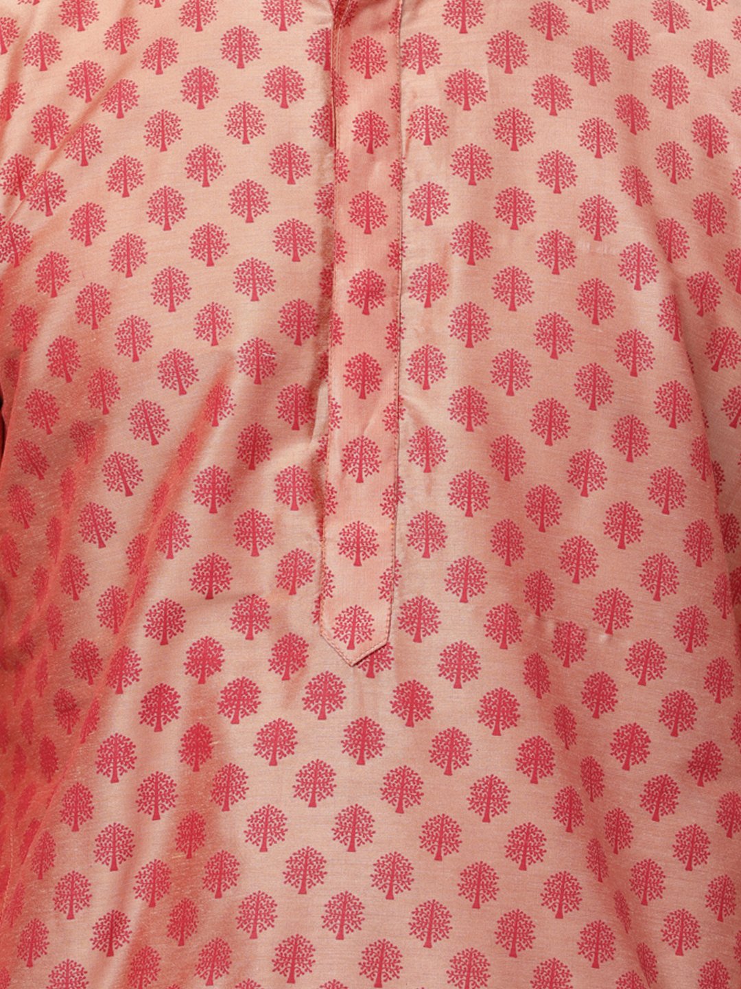 Men's Pink Cotton Silk Blend Kurta and Pyjama Set