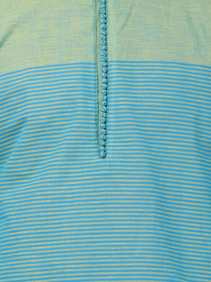 Men's Blue Pure Cotton Kurta and Pyjama Set