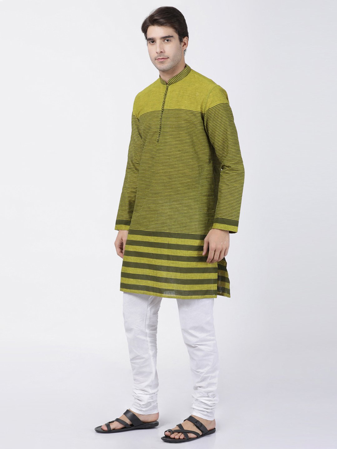 Men's Green Pure Cotton Kurta and Pyjama Set