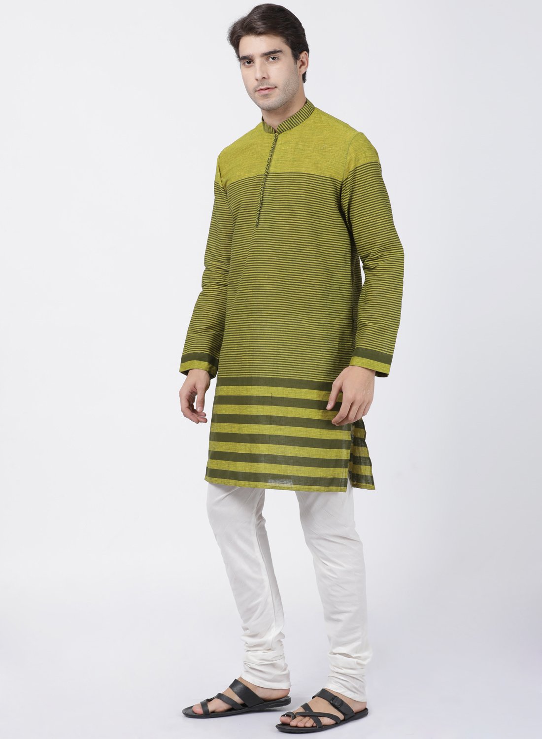 Men's Green Pure Cotton Kurta and Pyjama Set