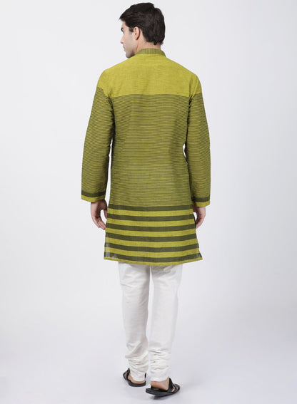 Men's Green Pure Cotton Kurta and Pyjama Set