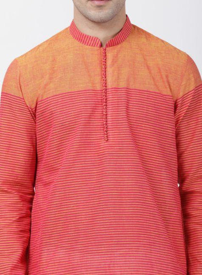 Men's Pink Pure Cotton Kurta