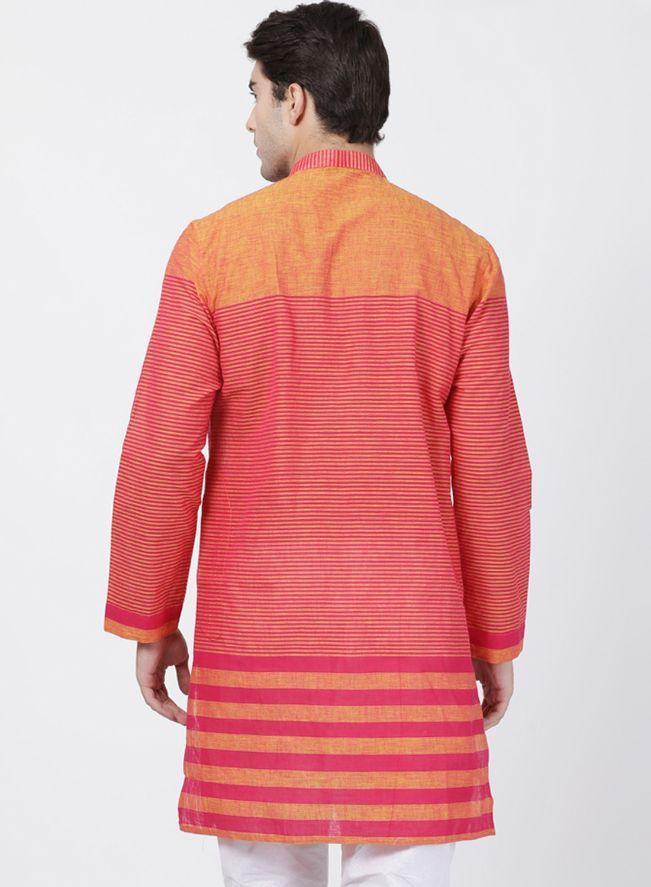 Men's Pink Pure Cotton Kurta