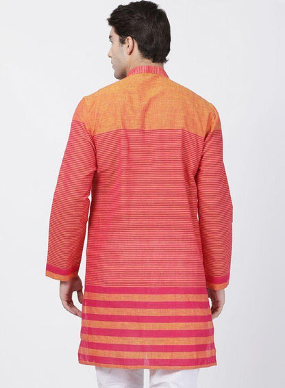 Men's Pink Pure Cotton Kurta