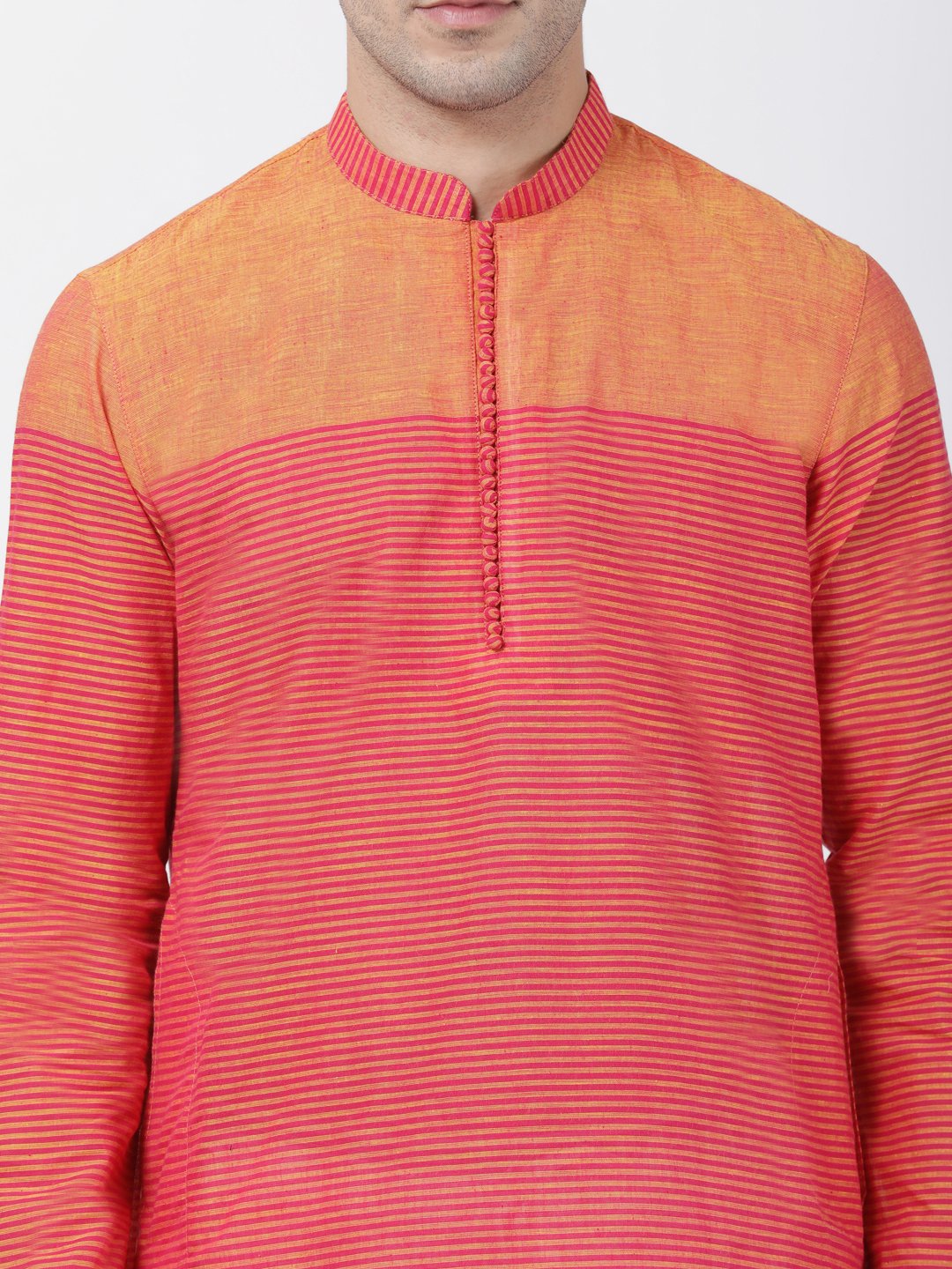 Men's Pink Pure Cotton Kurta and Pyjama Set